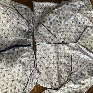 Floral Pajama Set with Blue Accents